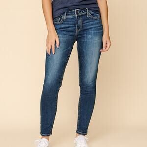 Silver Jeans Suki Mid Super Skinny Fluid Denim Women Size EU 27 US 4 Blue Jeans